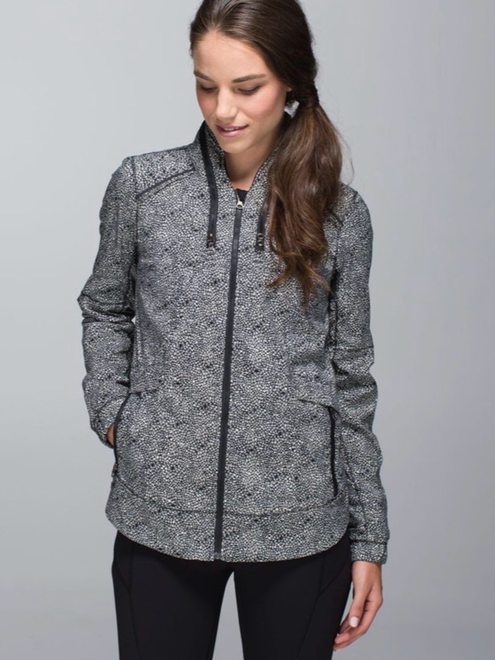 Lululemon spring forward jacket - plush petal black ghost/black